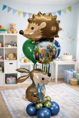 Waldtiere Hase und Igel zum Geburtstag